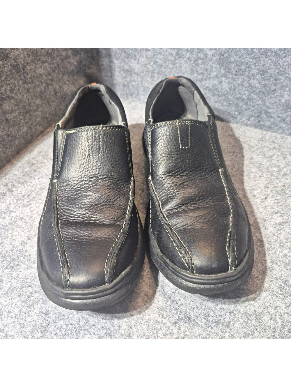 Clarks Collection Men's Black Leather Slip-On Casual Shoes US 10 Soft Cushion